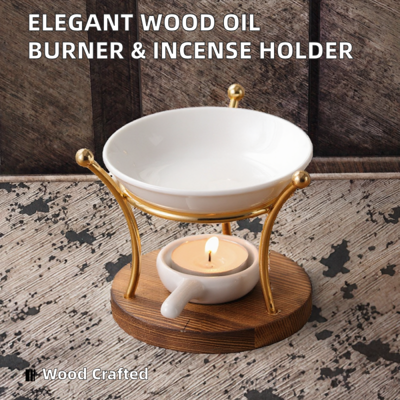 Oil Burner Candle Warmer Factory - Wood Based Ceramic Metal Holder