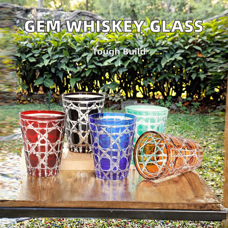 Whiskey Glass Supplier - Bohemian Gem Pattern Engraved Cocktail