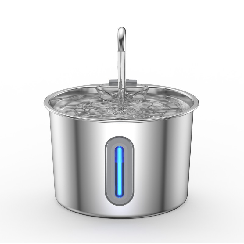 Pet Water Fountain Supplier - 2.2L Stainless Steel Automatic