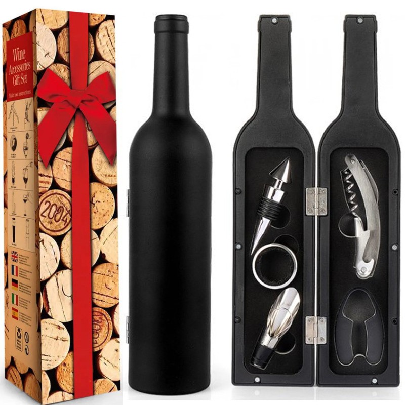 Wine Accessory Set Factory - 5-Piece Corkscrew Stopper Pourer