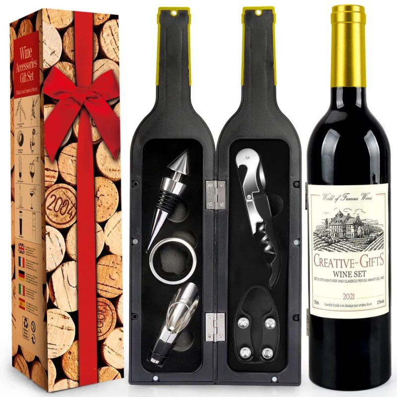 Wine Accessory Set Factory - 5-Piece Corkscrew Stopper Pourer