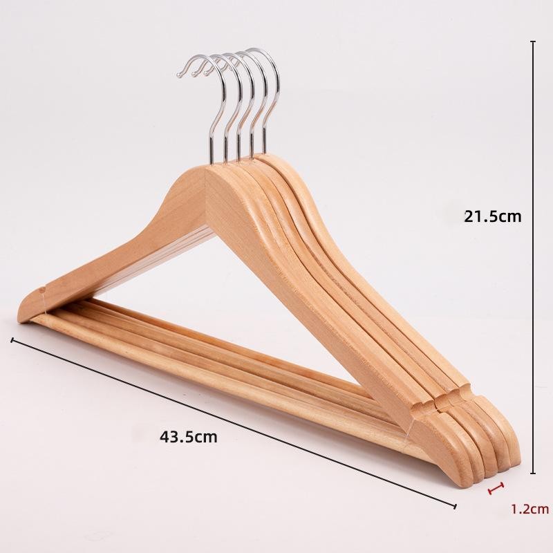 Wooden Hangers Supplier - 10-Piece Notched Non-Slip Design