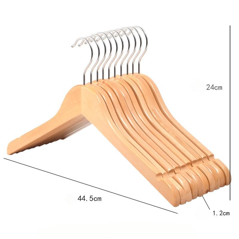 Wooden Hangers Supplier - 10-Piece Notched Non-Slip Design