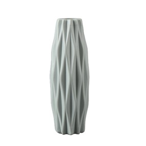 Plastic Vase Manufacturer - Nordic White Matte Spiral Stripe