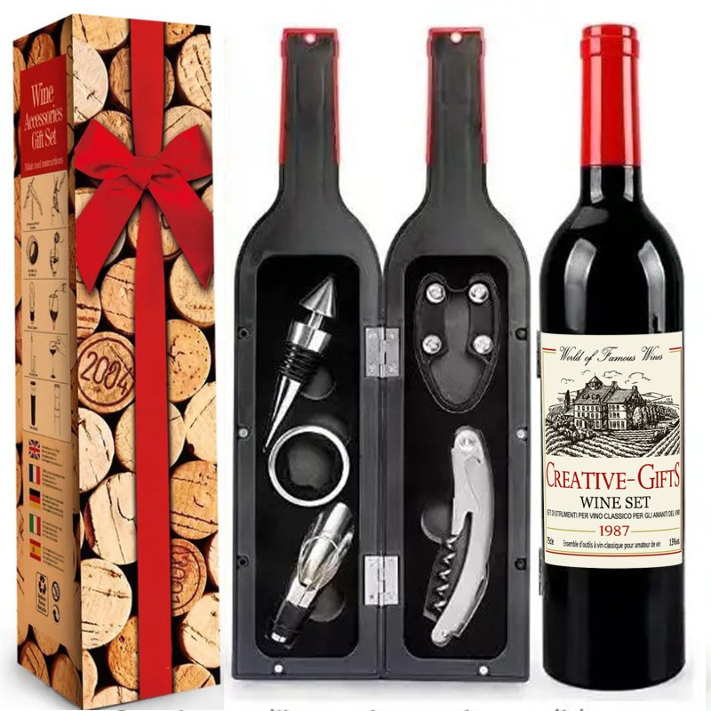 Wine Accessory Set Factory - 5-Piece Corkscrew Stopper Pourer