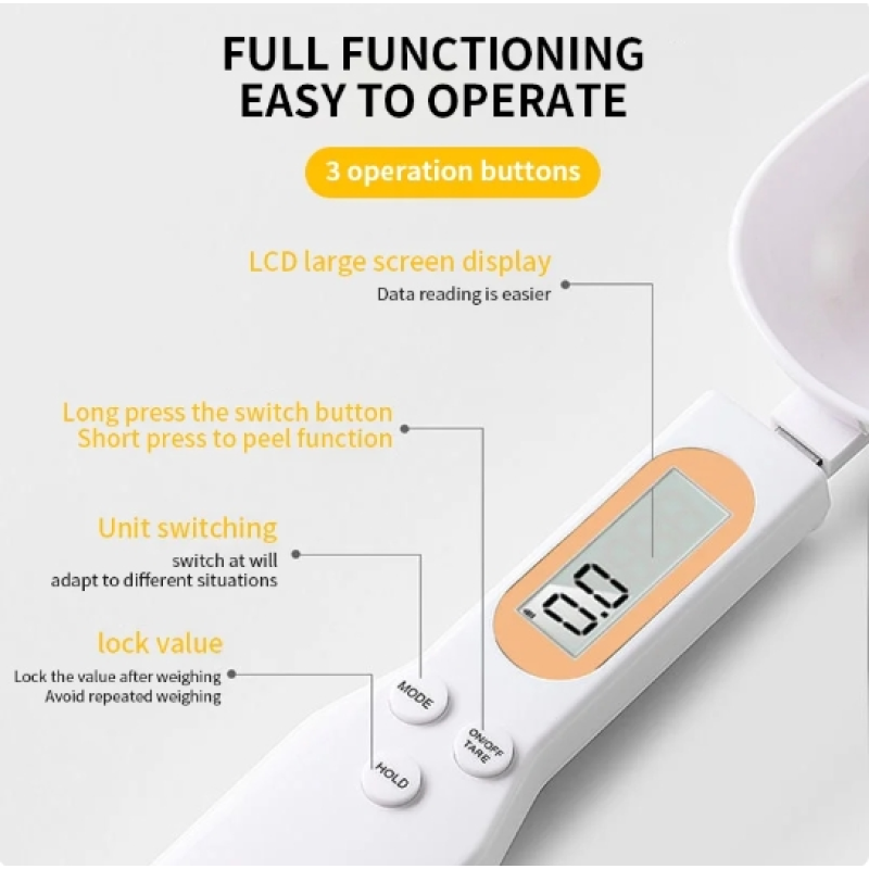 Digital Spoon Scale Supplier - Food Flour Measuring LCD Display