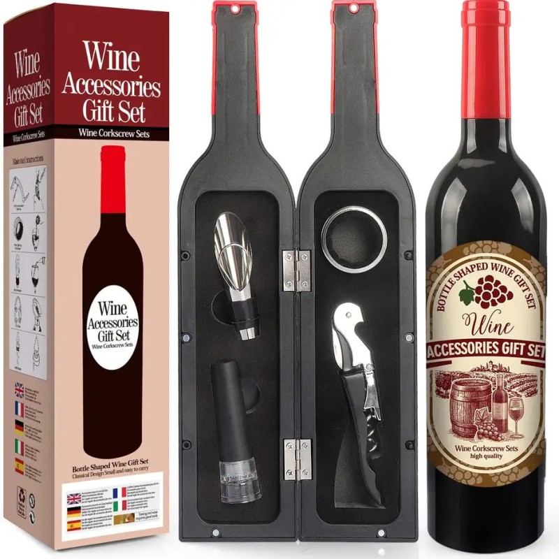 Wine Accessory Set Factory - 5-Piece Corkscrew Stopper Pourer
