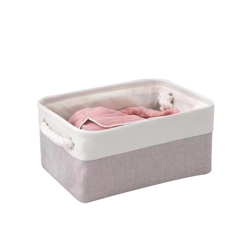 Fabric Organizer Factory - Dual-Tone Woven Linen Storage Basket