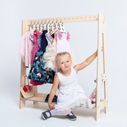 Timber Clothing Rack Factory - A Frame Rack Kids Room Storage Hanger