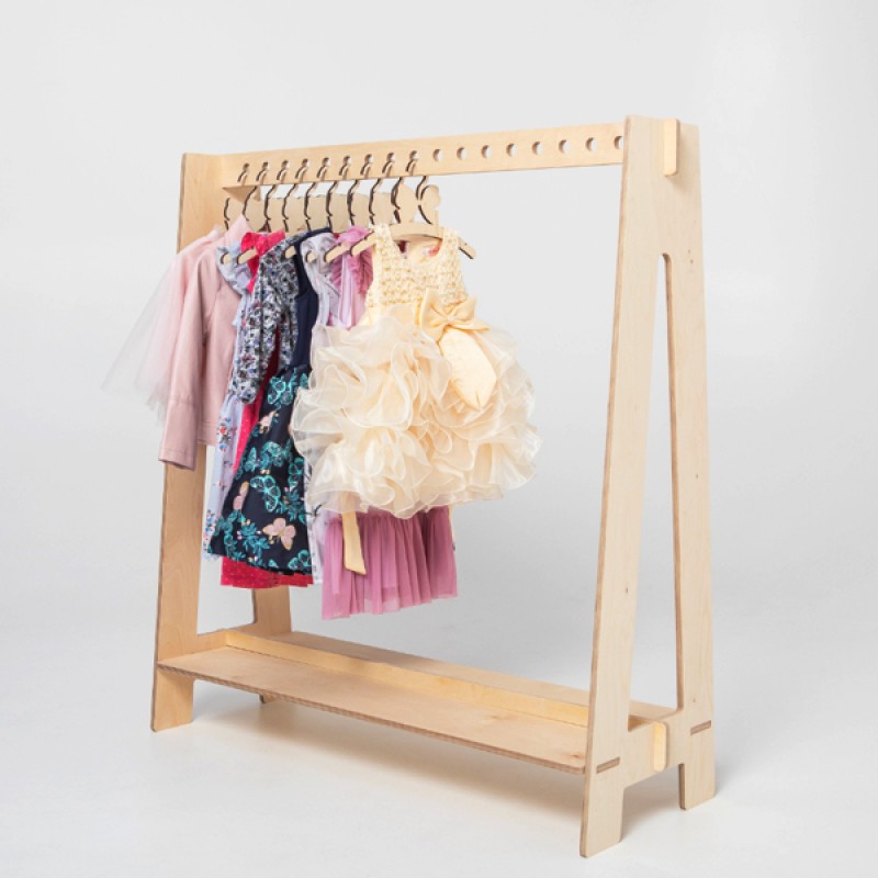 Timber Clothing Rack Factory - A Frame Rack Kids Room Storage Hanger