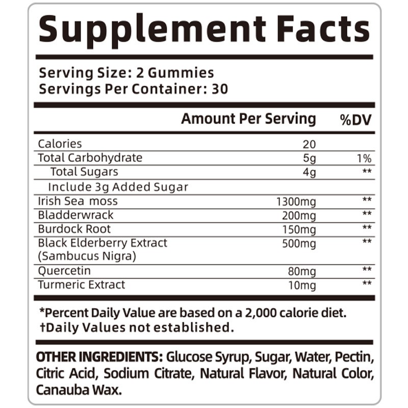 Sea Moss Gummies Factory - Delicious Herbal Extract Capsule Form Bottle