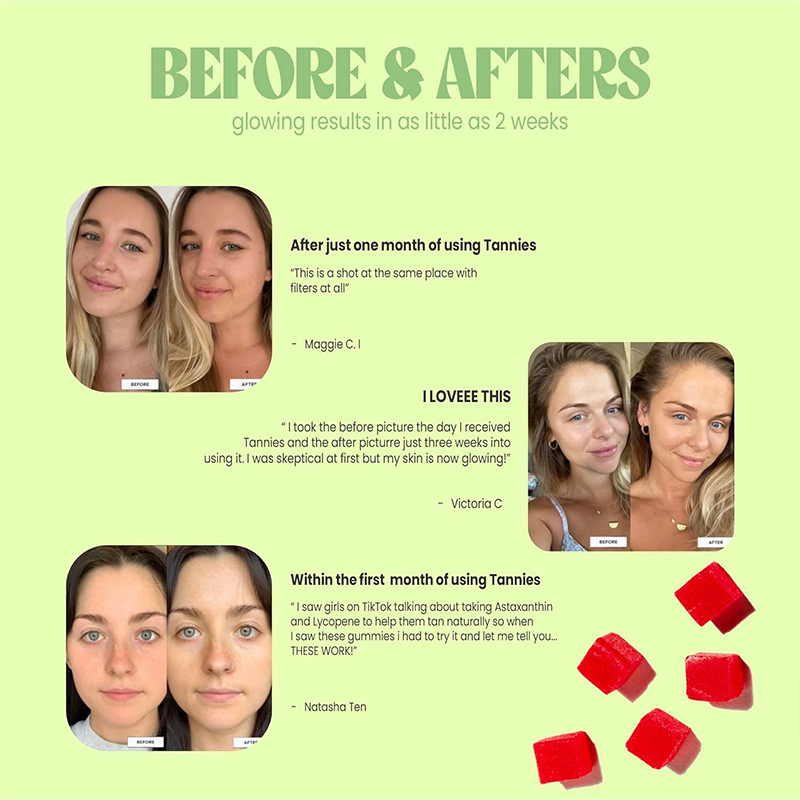 Daily Tanning Gummies Supplier - Natural Supplements for Children Glass Bottle