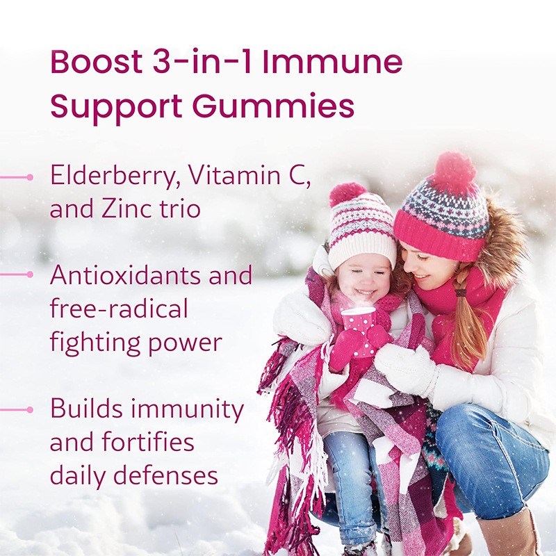 Black Elderberry Zinc Gummy Supplier - Immunity Supplement Nourishing Bottle