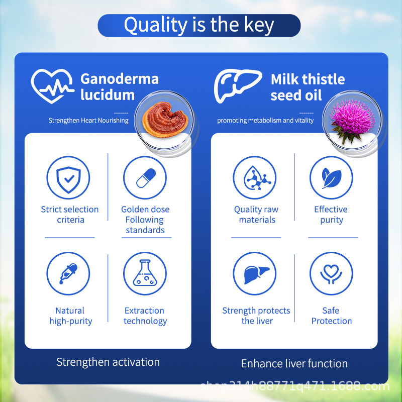 Milk Thistle Reishi Krill Oil Candy Factory - Heart Health Liver Detox Glass Bottle