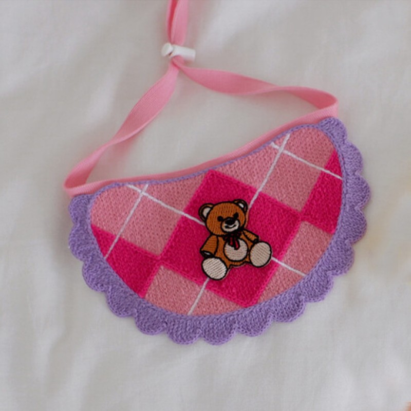 Pet Bib Factory - OEM Cartoon Embroidered Saliva Scarf