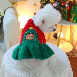 Pet Dress Manufacturer - OEM Christmas Tree Bear Printing