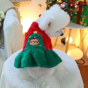 Pet Dress Manufacturer - OEM Christmas Tree Bear Printing