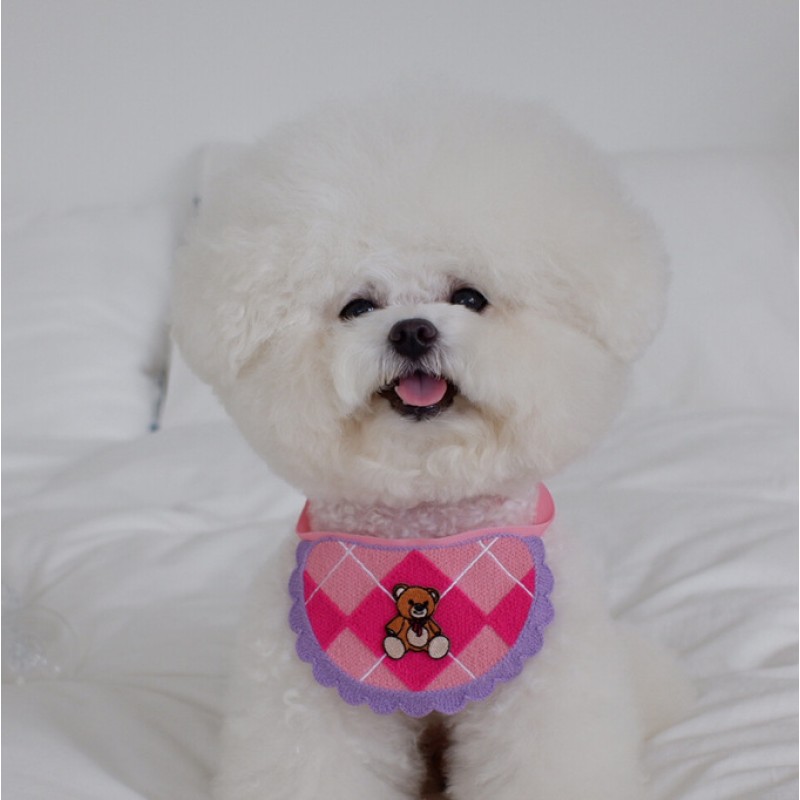 Pet Bib Factory - OEM Cartoon Embroidered Saliva Scarf