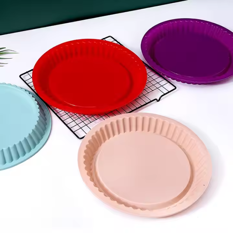 Pizza Mold Manufacturer - Non Stick Round Silicone Baking Pan Flat Tray