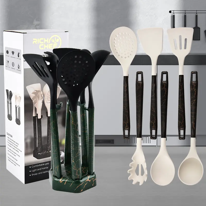 Kitchen Utensils Set Supplier - Hot Sale Silicone PP Non-Stick Spatula Rack