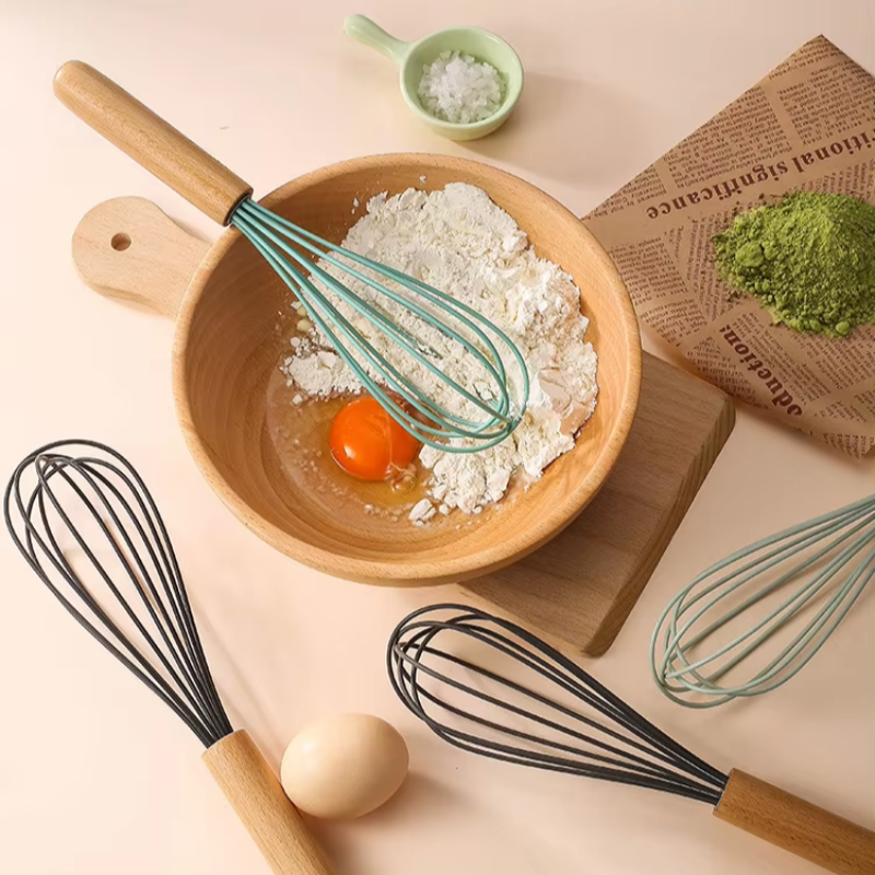 Hand Whisk Manufacturer - Egg Cream Beater Wooden Handle Manual Stirrer