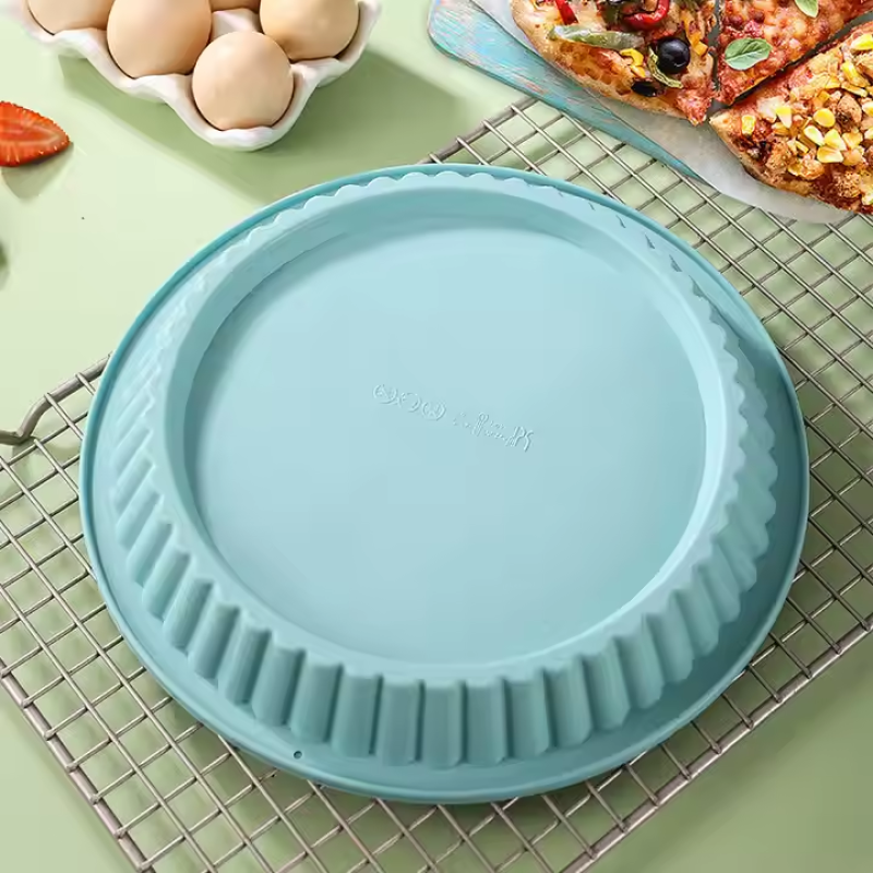 Pizza Mold Manufacturer - Non Stick Round Silicone Baking Pan Flat Tray