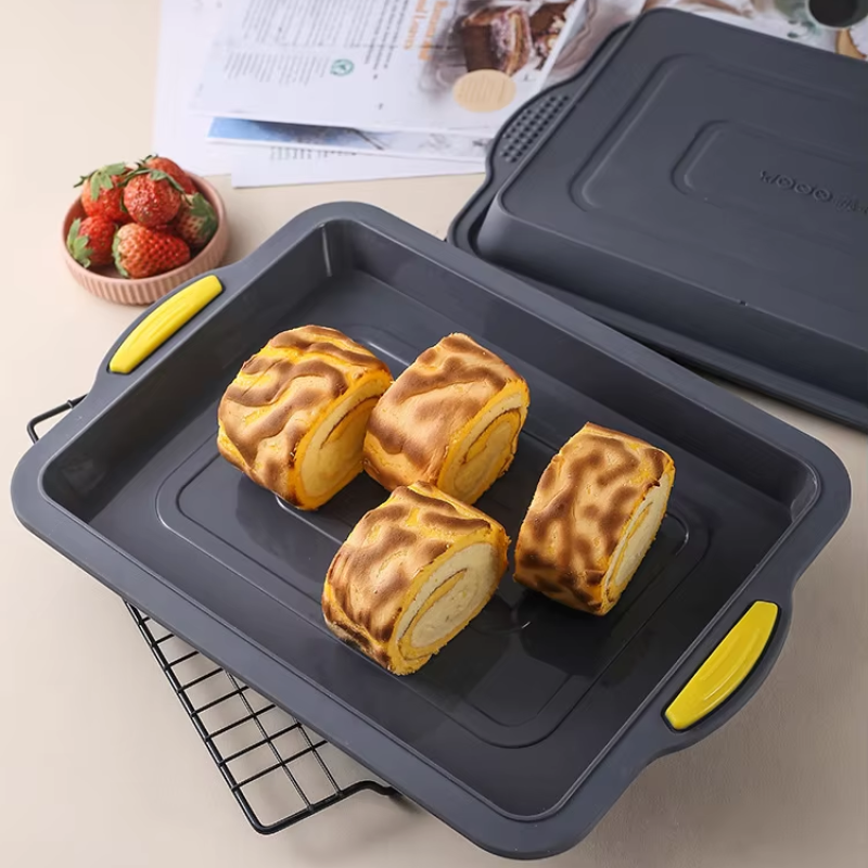 Square Cake Pan Factory - Silicone Brownie Bakeware Non-Stick Non-Slip