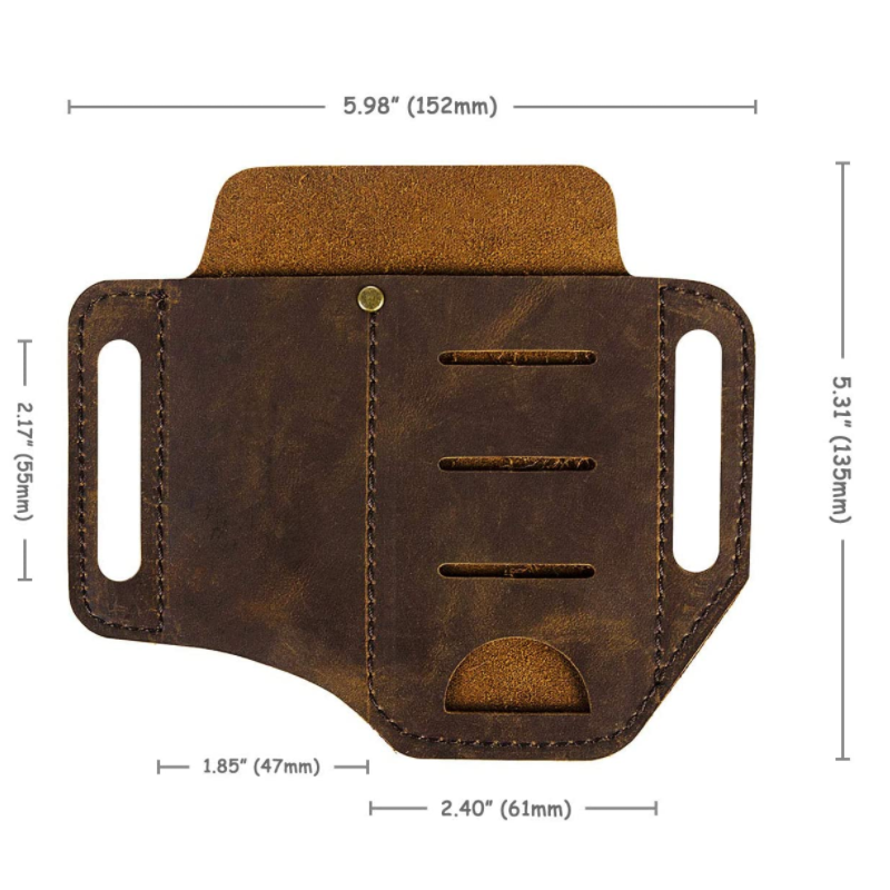 EDC Sheath Supplier - Genuine Leather Handmade Belt Tactical Flashlight Knife