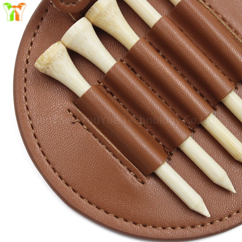 PU Golf Tee Tag Manufacturer - Round Personalized Man-made Leather Holder