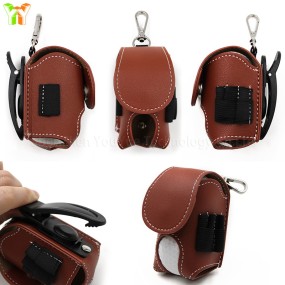 Golfer Waist Pack Supplier - Travel Portable Faux Leather Ball Tee Pouch