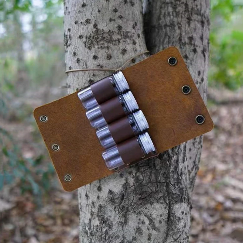 Leather Spice Kit Manufacturer - Genuine Outdoor Camping Seasoning Storage Bag