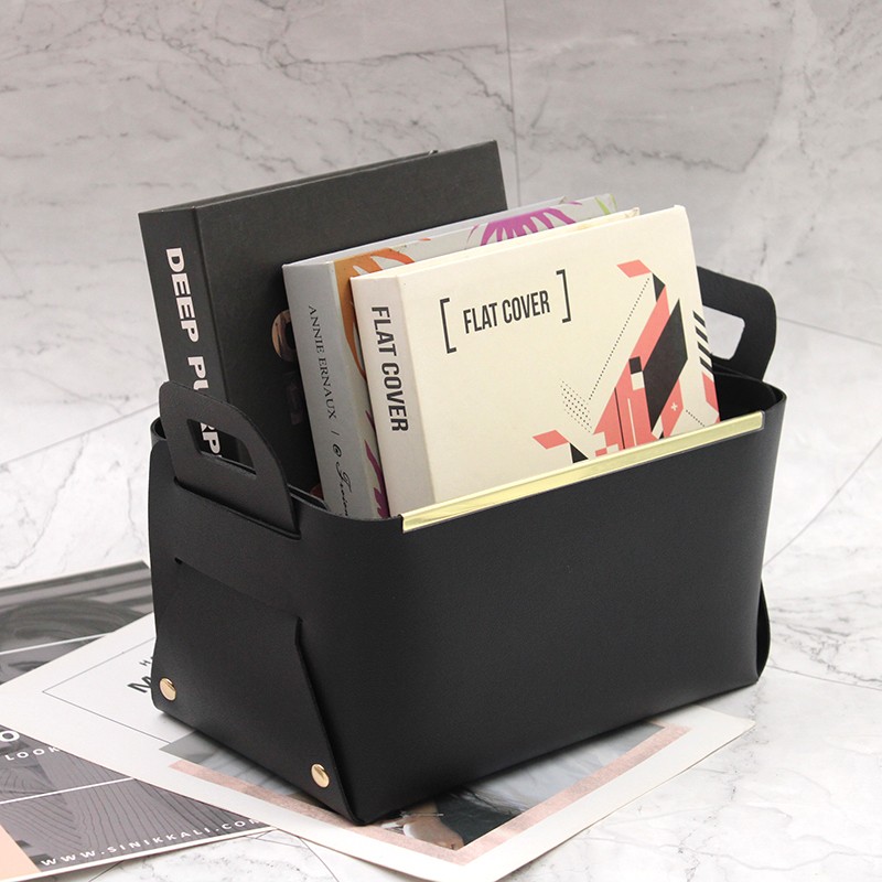 Storage Basket Supplier - Ready Stock PU Leather Decoration Hanging Handle