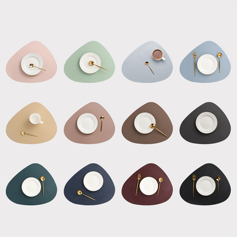 Dining Table Mat Supplier - Irregularly PU Leather Decorative Home Placemat