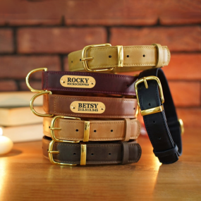 Pet Collar Manufacturer - Factory Designer Luxury Leather Name Plate Dog