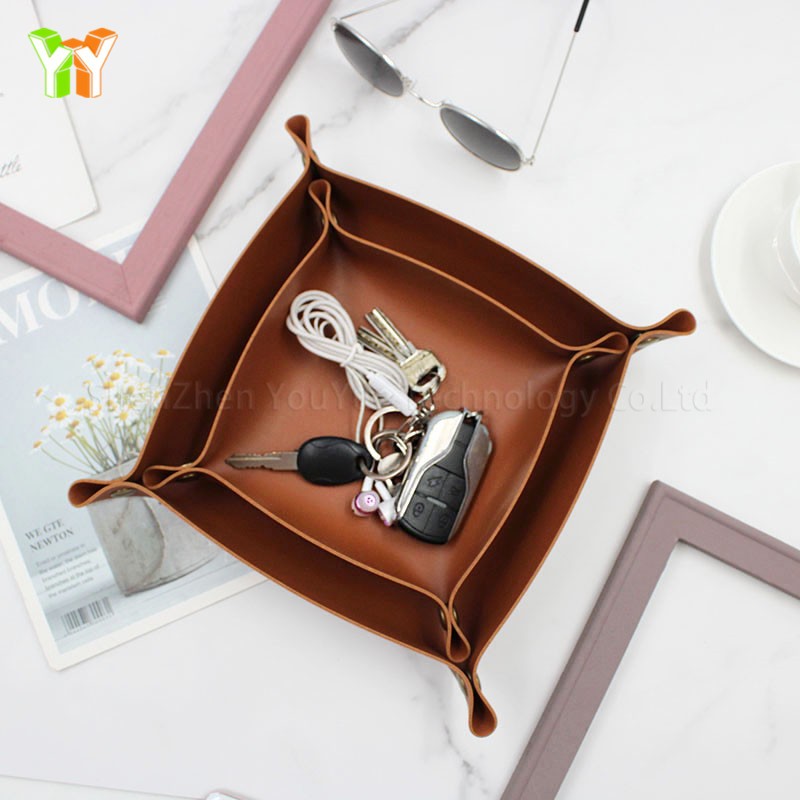 Storage Tray Supplier - Fashion Leather Key Jewelry Box Desk Organizer
