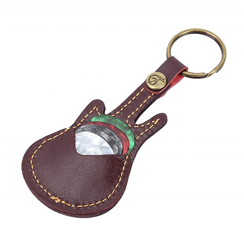 Guitar Picks Holder Factory - Guitar Shaped PU Leather Plectrum Case