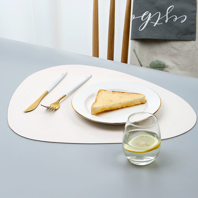 Dining Table Mat Supplier - Irregularly PU Leather Decorative Home Placemat