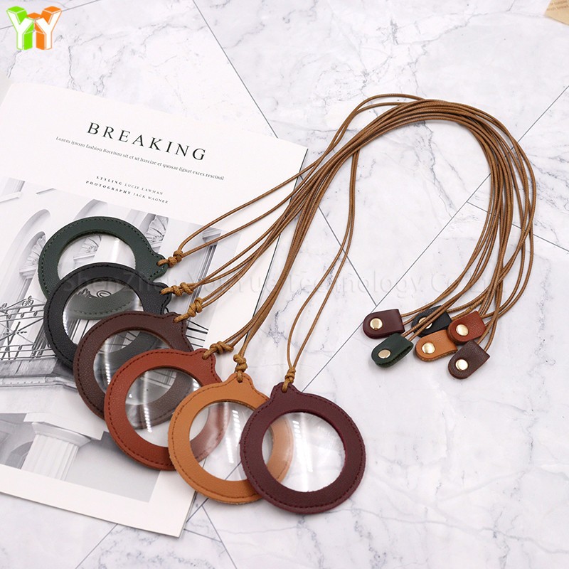 Magnifying Glass Case Factory - Portable PU Leather Necklace Lanyard Holder