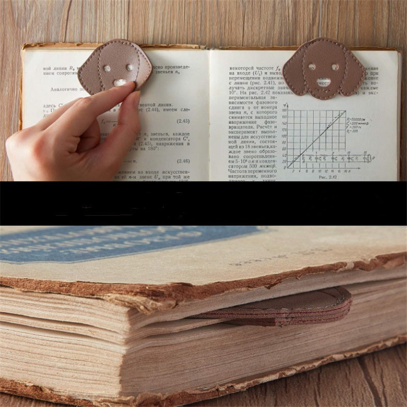 Bookmark Supplier - Hard Wearing PU Leather Dog Shape Page Marker Gift