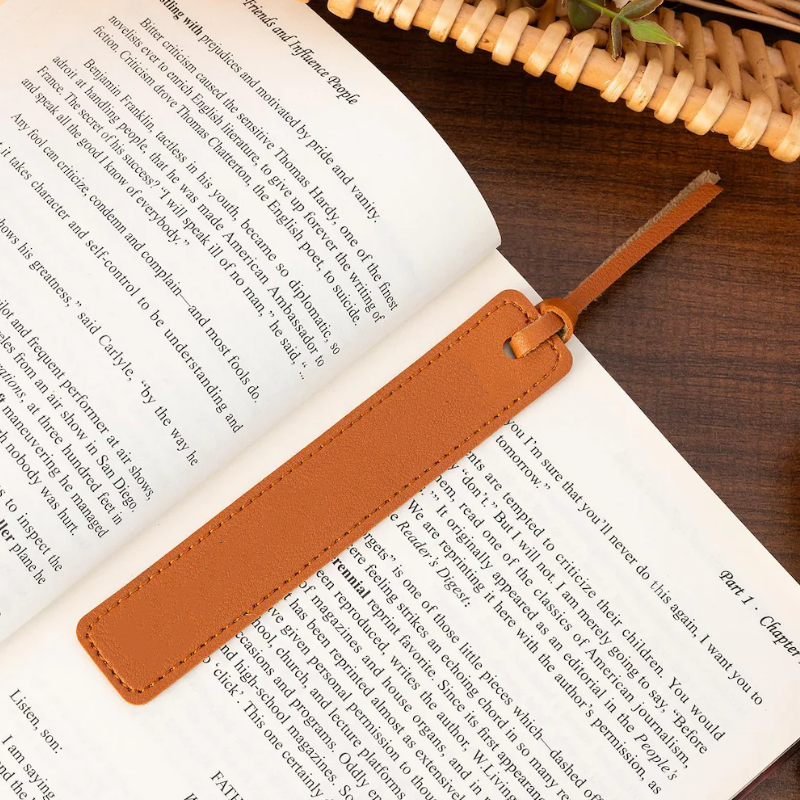 Bookmarks Supplier - Minimalist Custom PU Leather Promotional Reading