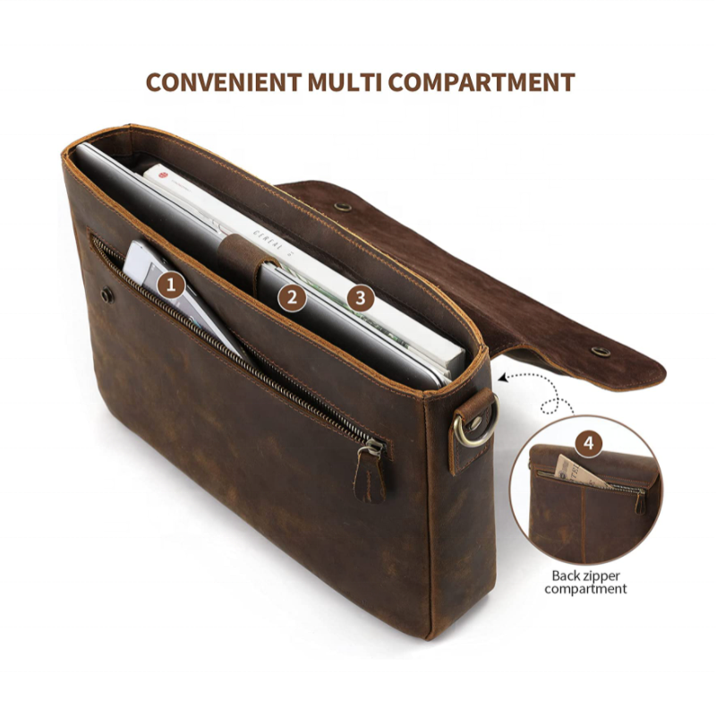 Portfolio Folder Supplier - YY Vintage Leather A4 File Case Document Pocket