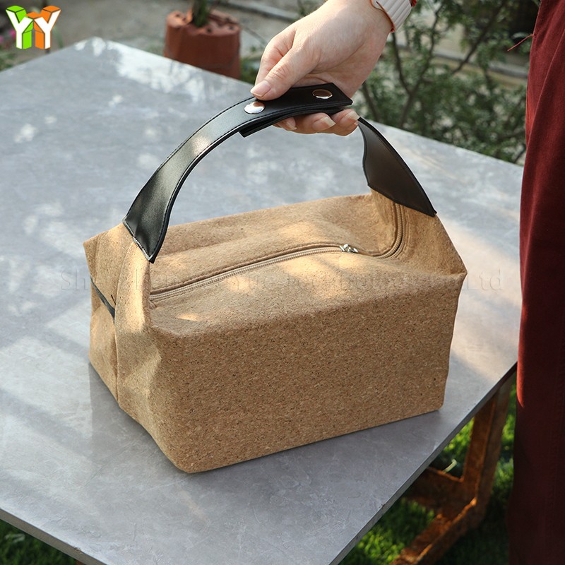 Coffee Carrier Bag Supplier - Outdoor Picnic Cork PU Leather Teaware Tote