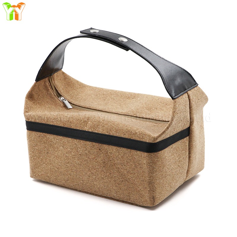 Coffee Carrier Bag Supplier - Outdoor Picnic Cork PU Leather Teaware Tote