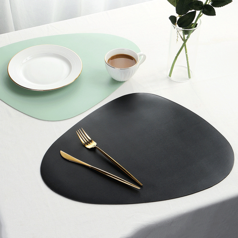 Dining Table Mat Supplier - Irregularly PU Leather Decorative Home Placemat