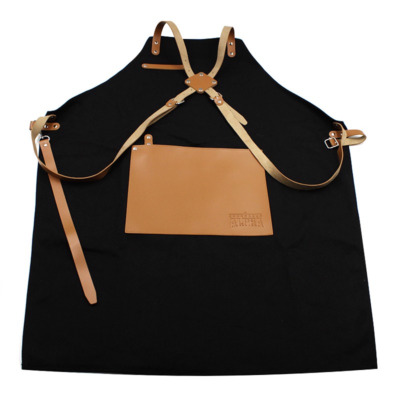 Kitchen Apron Factory - Handmade Cotton Canvas Cross Back Leather Strap