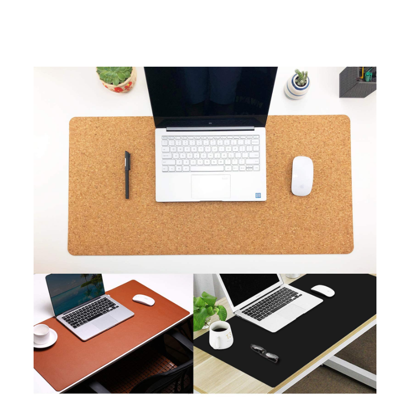 Double-Sided Desk Mat Supplier - Cork PU Leather Large Mouse Pad Office