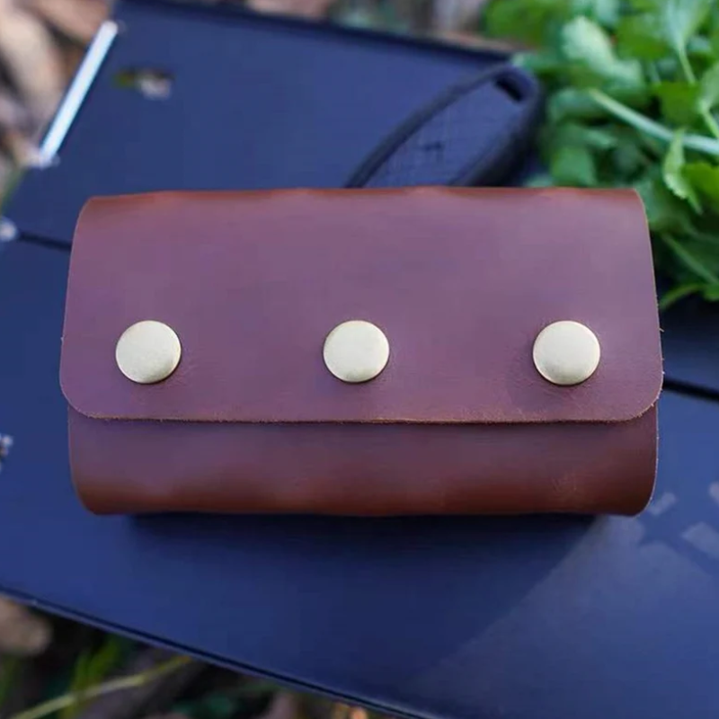 Leather Spice Kit Manufacturer - Genuine Outdoor Camping Seasoning Storage Bag