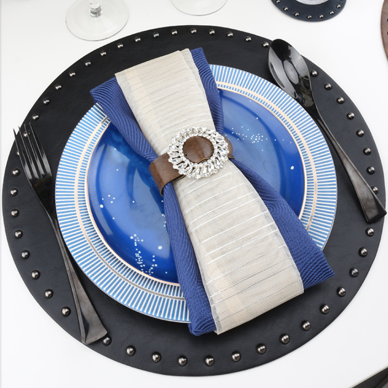 Table Placemat Manufacturer - Factory Stock Round Heat Insulation Metal Button