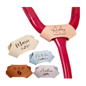 Stethoscope Tag Supplier - Personalized Faux Leather Nursing Charms ID