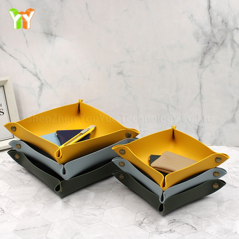 Storage Tray Supplier - Fashion Leather Key Jewelry Box Desk Organizer